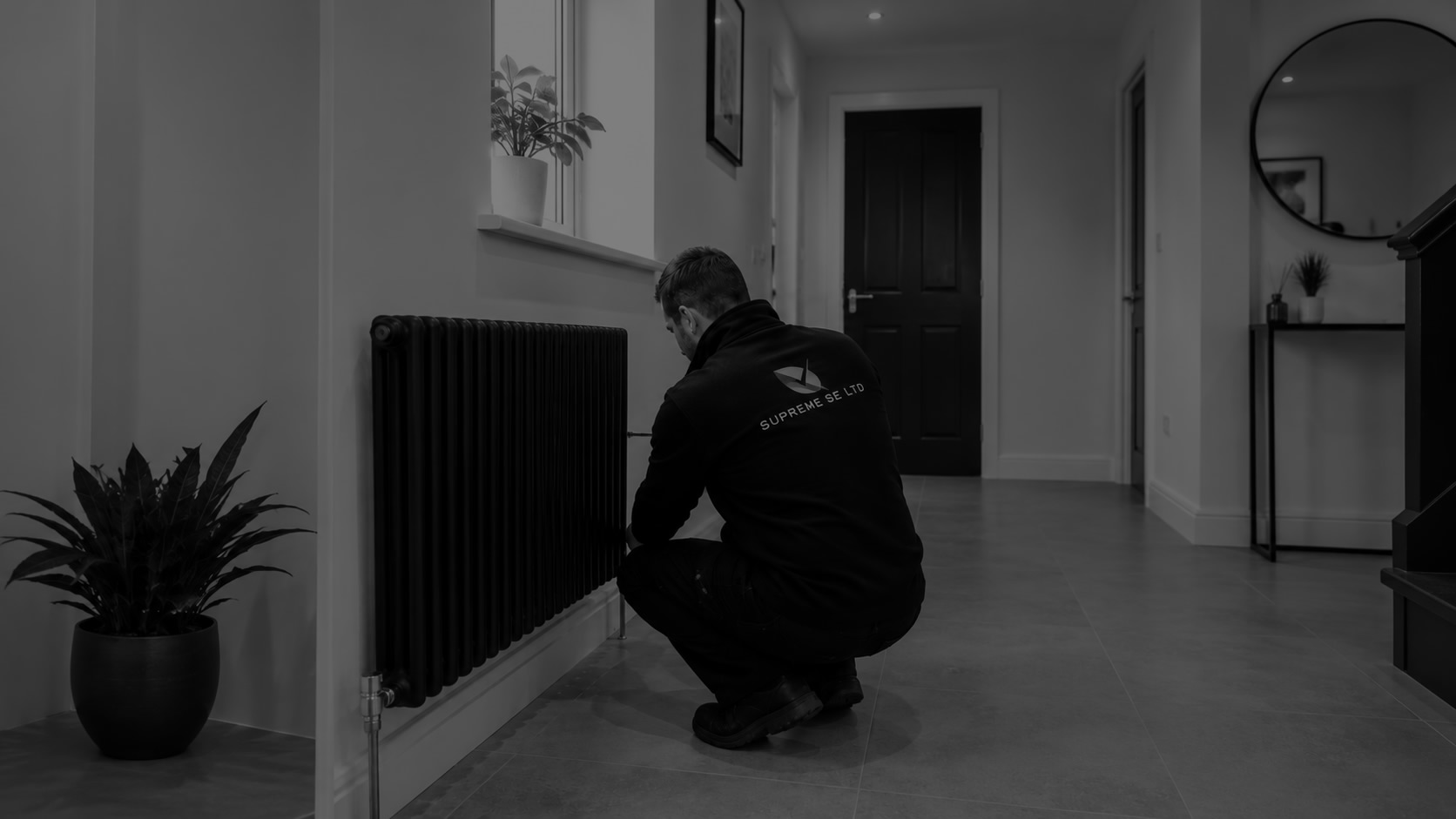 Gas and heating engineer at work